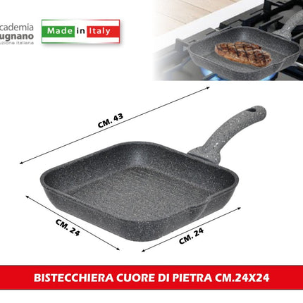 Bistecchiera cuore di pietra Accademia Mugnano - Qualità e Versatilità 24x24 cm Accademia Mugnano