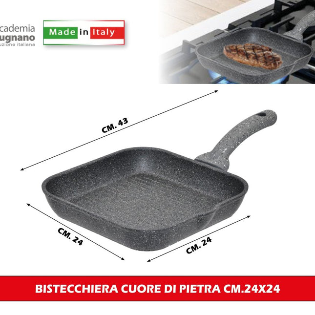 Bistecchiera cuore di pietra Accademia Mugnano - Qualità e Versatilità 24x24 cm Accademia Mugnano
