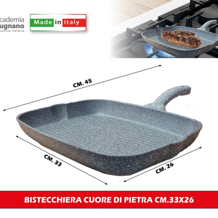 Bistecchiera cuore di pietra Accademia Mugnano - Qualità e Versatilità 33x26 cm Accademia Mugnano
