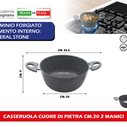 Accademia Mugnano Casseruola Cuore Di Pietra Con 2 Manici In Vari Dimensioni Accademia Mugnano