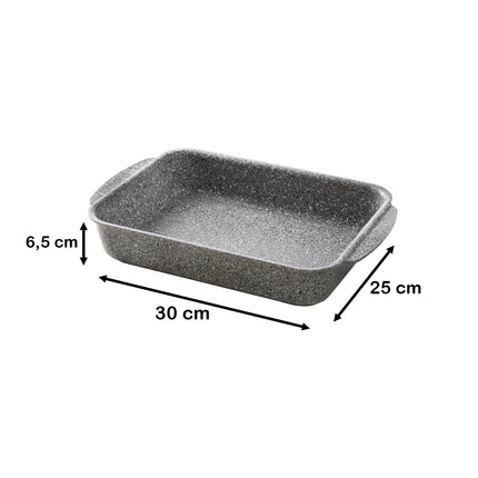 Accademia Mugnano Teglia Da Forno Cuore Di Pietra In Alluminio Forgiato Con Rivestimento Mineral Stone E Fondo In Acciaio Inox, Compatibile Induzione, Gas Ed Elettrico Accademia Mugnano