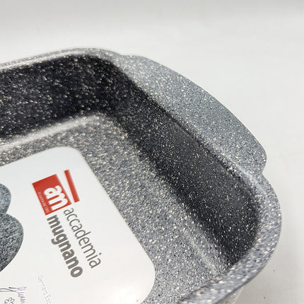 Accademia Mugnano Teglia Da Forno Cuore Di Pietra In Alluminio Forgiato Con Rivestimento Mineral Stone E Fondo In Acciaio Inox, Compatibile Induzione, Gas Ed Elettrico Accademia Mugnano