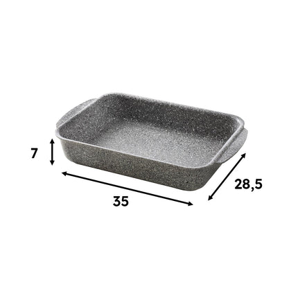 Accademia Mugnano Teglia Da Forno Cuore Di Pietra In Alluminio Forgiato Con Rivestimento Mineral Stone E Fondo In Acciaio Inox, Compatibile Induzione, Gas Ed Elettrico Accademia Mugnano