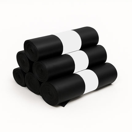 Sacchetti Immondizia Resistenti T.500 Ambra e Neri | Varie Misure 55x65, 70x110, 90x120 cm | Confezioni da 7, 10 o 15 Pezzi Nero 6 Confezioni D&D Casalinghi