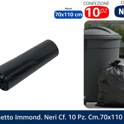 Sacchetti Immondizia Resistenti T.500 Ambra e Neri | Varie Misure 55x65, 70x110, 90x120 cm | Confezioni da 7, 10 o 15 Pezzi D&D Casalinghi
