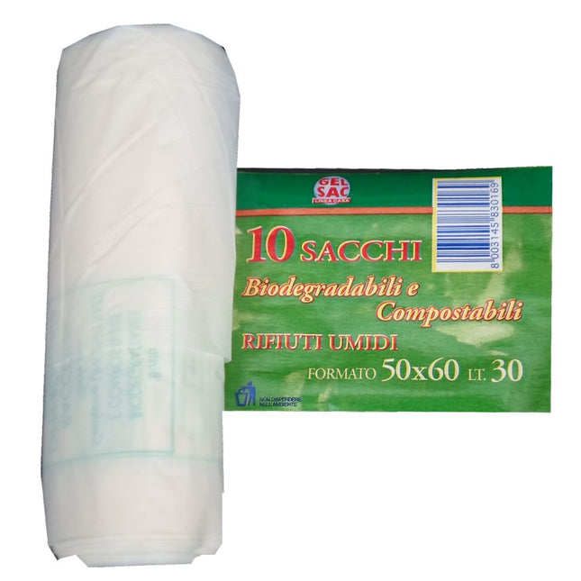 Gelsac Sacchetto Immondizia Biodegradabili Cm.50x60 Gelsac