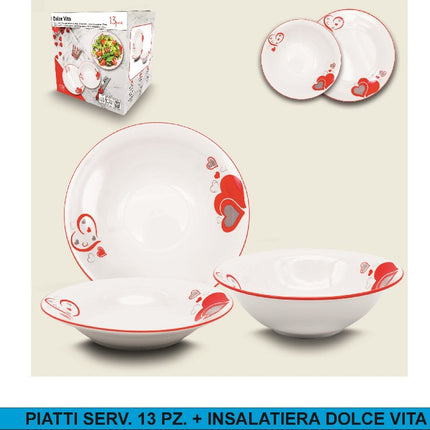 Arca PIATTI SERV. 13 PZ. + INSALATIERA DOLCE VITA Arca