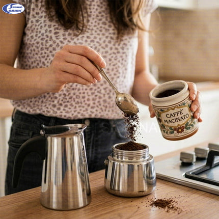 Caffettiera Armony in Acciaio Inox – 2 o 4 Tazze, Compatibile con Induzione e Fuoco! Arca
