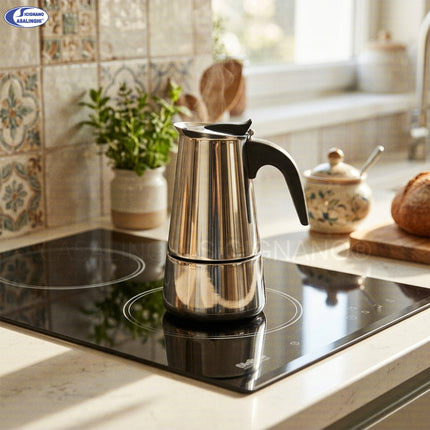 Caffettiera Armony in Acciaio Inox – 2 o 4 Tazze, Compatibile con Induzione e Fuoco! Arca