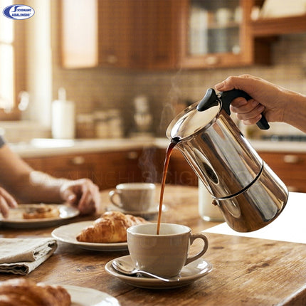 Caffettiera Armony in Acciaio Inox – 2 o 4 Tazze, Compatibile con Induzione e Fuoco! 2 Tazze Arca
