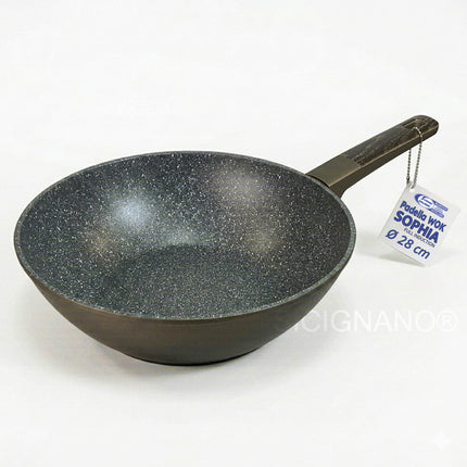 Sophia Padella Wok Antiaderente in Alluminio, Induzione, Bronzo Satinato Arca