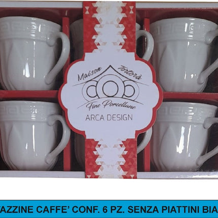 Tazzine Caffe' Conf. 6 Pz. S/Piatt. Arca