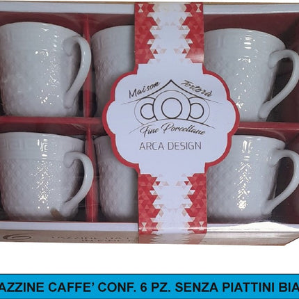 Tazzine Caffe' Conf. 6 Pz. S/Piatt. Arca
