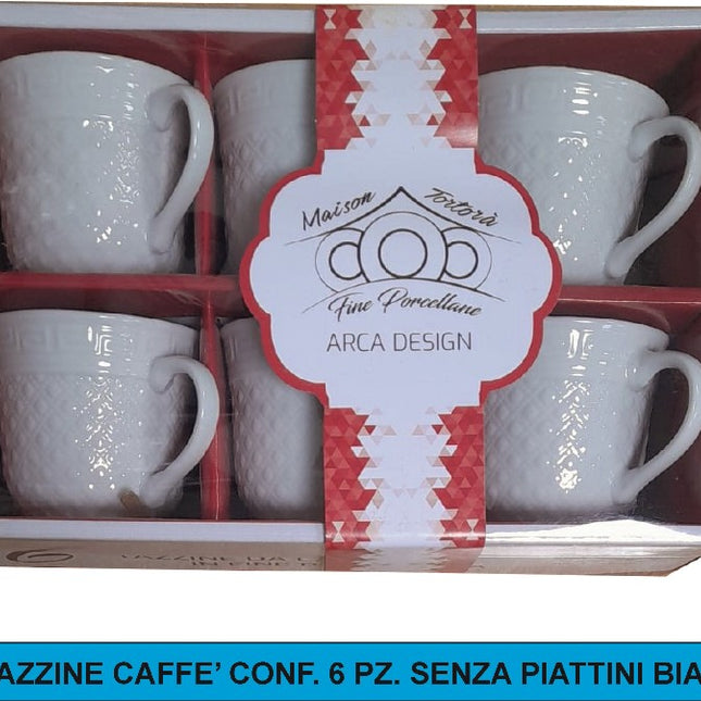 Tazzine Caffe' Conf. 6 Pz. S/Piatt. Arca