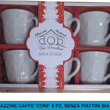 Tazzine Caffe' Conf. 6 Pz. S/Piatt. Arca