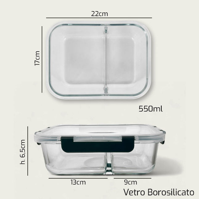 Frigo Box Vetro Rett.Re Cm.22X16X6H Arca