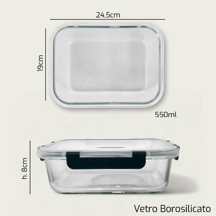 Frigo Box Vetro Rett.Re Cm.24X19X7H Arca