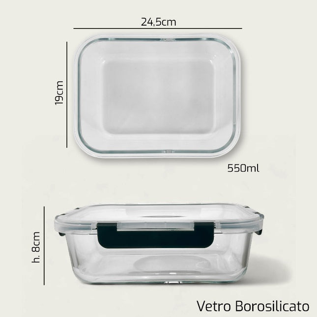 Frigo Box Vetro Rett.Re Cm.24X19X7H Arca