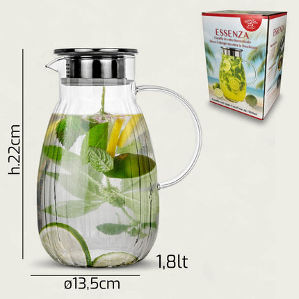 CARAFFA VETRO BOROSILICATO ESSENZA TRASPARENTE ML.1800