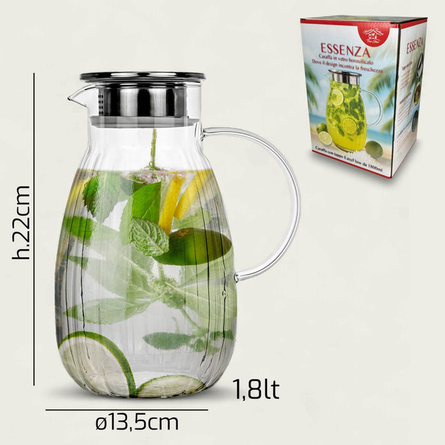 CARAFFA VETRO BOROSILICATO ESSENZA TRASPARENTE ML.1800 Arca