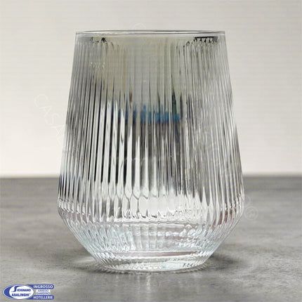 Arca Collezione Meridiana: Set 6 Calici Vino (50cl) o Bicchieri Acqua e Cocktail (47cl) in Vetro Cristallino a Coste Arca