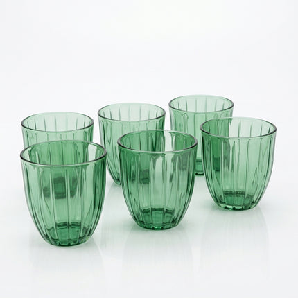 Bicchieri Acqua Vetro Colorato Silis Arca Set 6 Pezzi 310ml Verde Grigio Blu