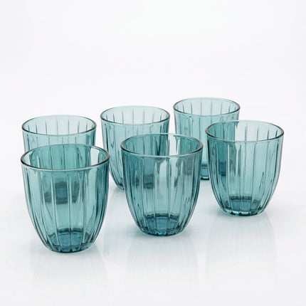 Bicchieri Acqua Vetro Colorato Silis Arca Set 6 Pezzi 310ml Verde Grigio Blu