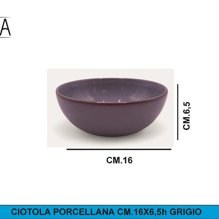 CIOTOLA PORCELLANA CM.16X6,5h GRIGIO Arca
