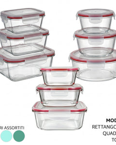 Set 3 Contenitori Vetro Ermetici Meal Prep – Frigo Box Forno Freezer Arca