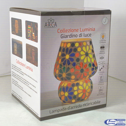 Luminìa Lampada da Tavolo LED Ricaricabile – 3 Intensità di Luce, USB Type‑C, Batteria 2600 mAh, 15 x 15 x 19 cm, IP20 per Interni Arca