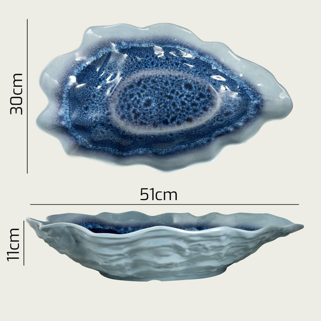 Arca Insalatiera Foglia in Melamina 51x30x11h cm Blu Arca