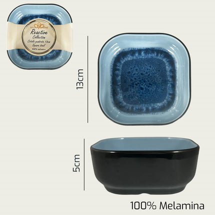 Arca Insalatiera Tonda / Quadra in 100% Melamina Diversi Colori e Misure 13 x 13 x 5h cm Blu Arca