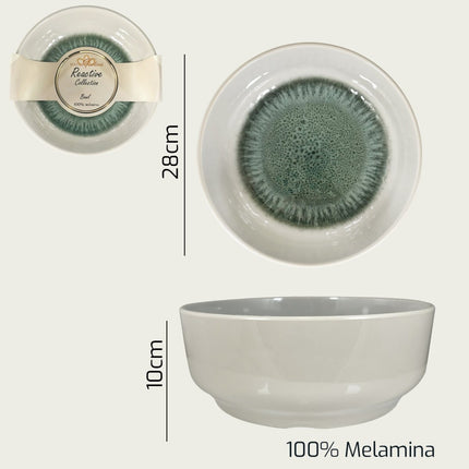 Arca Insalatiera Tonda / Quadra in 100% Melamina Diversi Colori e Misure Ø 28 x 10h cm Verde Arca