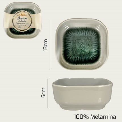 Arca Insalatiera Tonda / Quadra in 100% Melamina Diversi Colori e Misure 13 x 13 x 5h cm Verde Arca