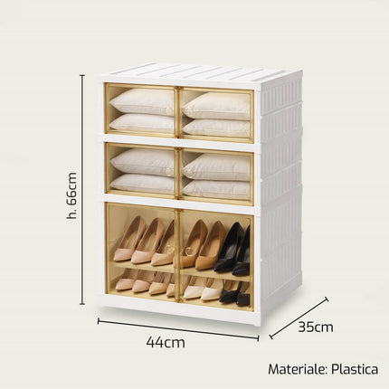 Scarpiera in Plastica Bianca – Scegli la Misura Perfetta per le Tue Esigenze! 44 x 35 x 66h cm Arca