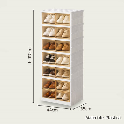 Scarpiera in Plastica Bianca – Scegli la Misura Perfetta per le Tue Esigenze! 44 x 35 x117h cm Arca