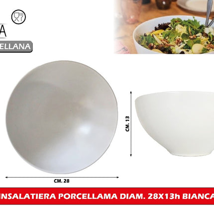 Arca INSALATIERA PORCELLANA DIAM. CM.28X13h BIANCA Arca