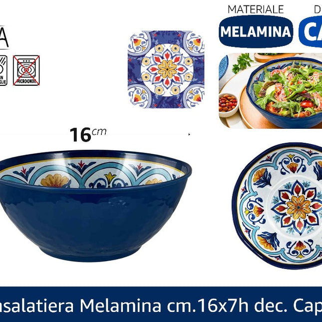Arca INSALATIERA MELAMINA CM.16X7h DEC. CAPRI Arca