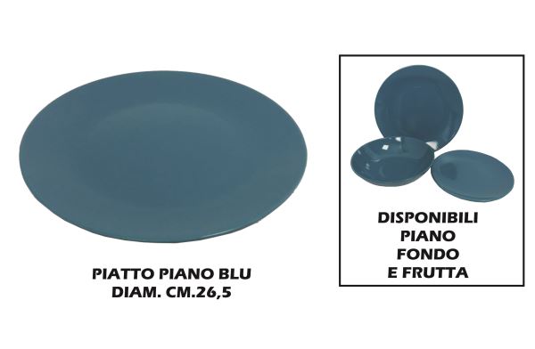 PIATTO CERAMICA PIANO CM.26 BLU Arca