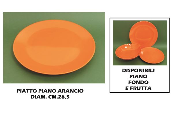 PIATTO CERAMICA PIANO CM.26 ARANCIO Arca