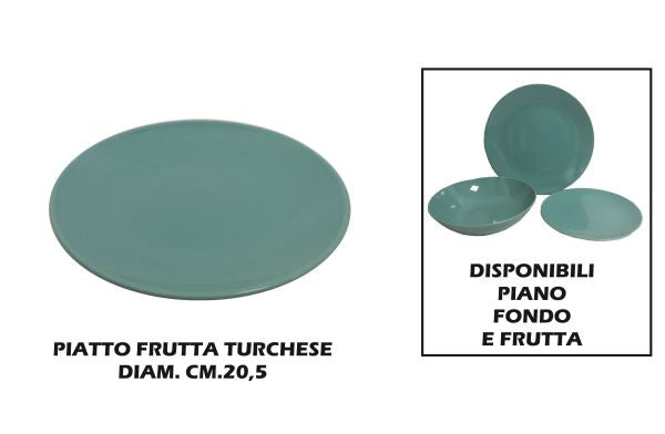 PIATTO CERAMICA FRUTTA CM.20 TURCHESE Arca