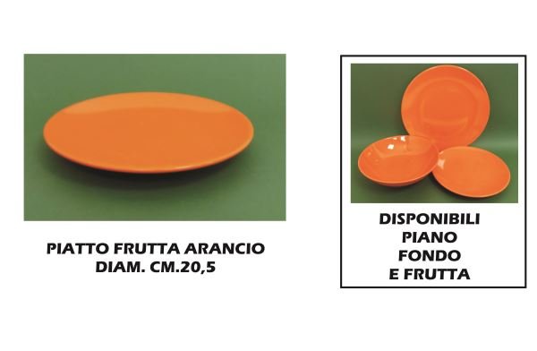 PIATTO CERAMICA FRUTTA CM.20 ARANCIO Arca