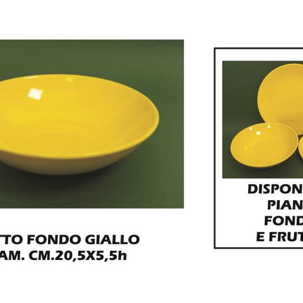 PIATTO CERAMICA FONDO CM.21 GIALLO Arca