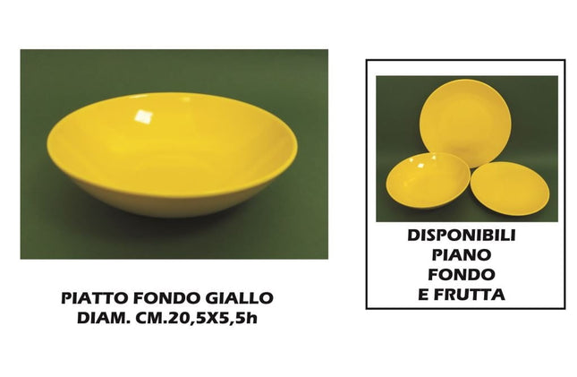 PIATTO CERAMICA FONDO CM.21 GIALLO Arca