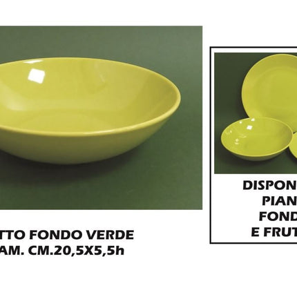 PIATTO CERAMICA FONDO CM.21 VERDE Arca