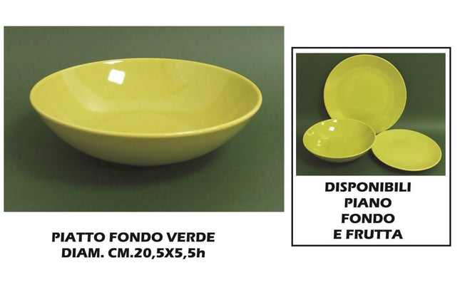PIATTO CERAMICA FONDO CM.21 VERDE Arca