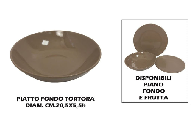 PIATTO CERAMICA FONDO CM.21 TORTORA Arca