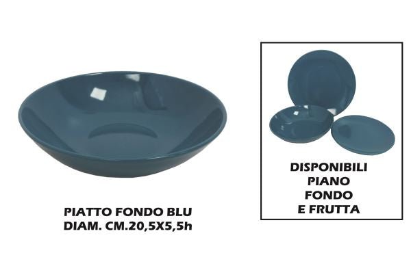 PIATTO CERAMICA FONDO CM.21 BLU Arca