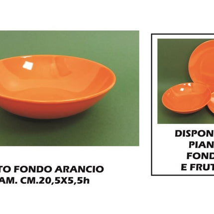 PIATTO CERAMICA FONDO CM.21 ARANCIO Arca