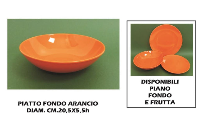 PIATTO CERAMICA FONDO CM.21 ARANCIO Arca